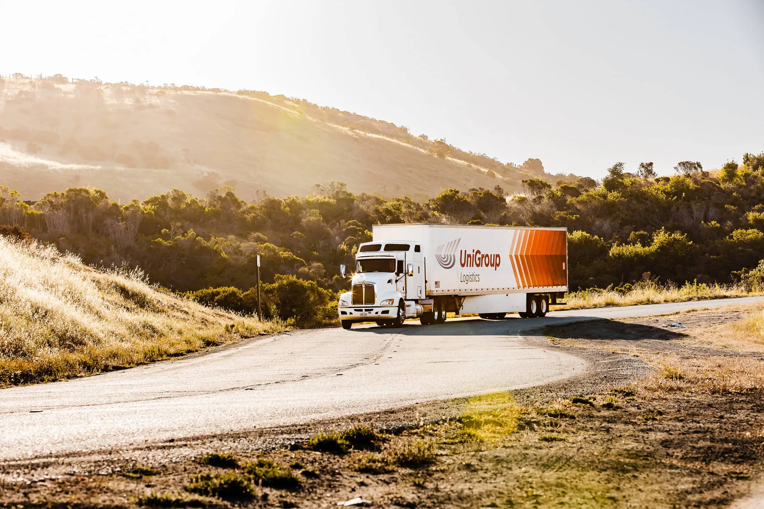 logistics truck on the road