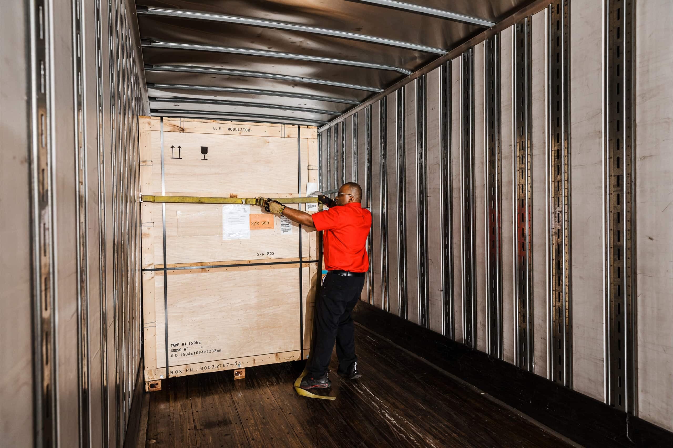 logistics worker in truck