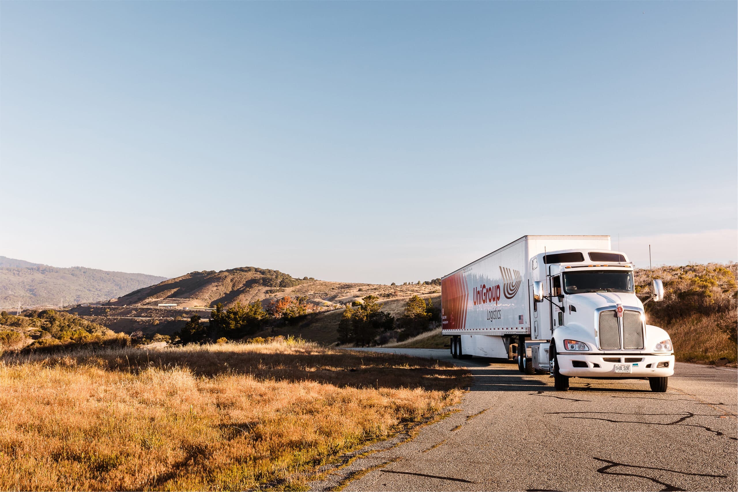 logistics truck on road